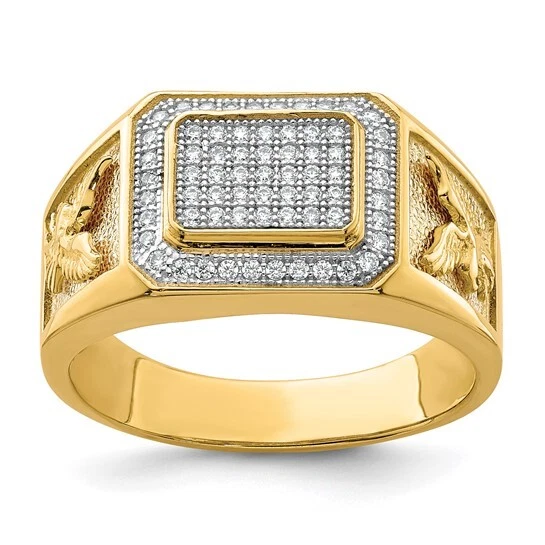 Cubic Zirconia Yellow Gold 10k Rings for Men for sale | eBay