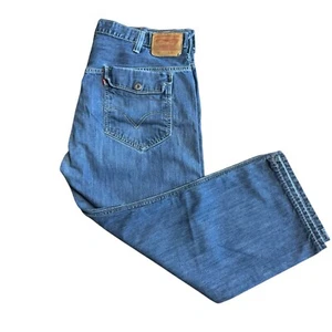 Levis 569 Jeans Mens 40x30 Blue Straight Stretch Denim Medium Wash Workwear - Picture 1 of 12