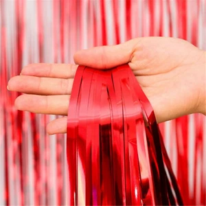 Photo Backdrop Metallic Foil Fringe Curtain Tinsel Party Birthday Door Decors - Picture 1 of 25