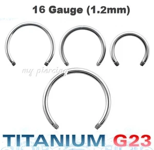 16G 6mm-14mm G23 Titanium Threaded Horseshoe Circular Post Ear Septum Labret - Picture 1 of 1
