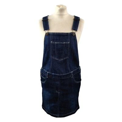 Vestido Dungarees Feminino Jo Jo Maman Bebe Azul Tamanho 6 Algodão Jeans Elástico  - Imagem 1 de 4