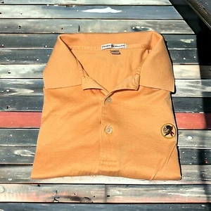 PETER MILLAR Men’s Size XL INDIAN HEAD GOLF CLUB LOGO Short Sleeve Polo Orange - Picture 1 of 13