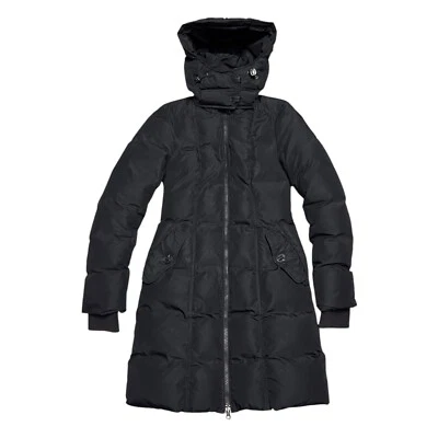 MACKAGE Lujo DOWN FILL Negro Invierno Puffer Parka Abrigo Largo Chaqueta Para Mujer XS Foto 1 de 4