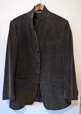 GIANNI VERSACE - Vtg brown velvet jacket - Sz 50 - Image 1 of 4