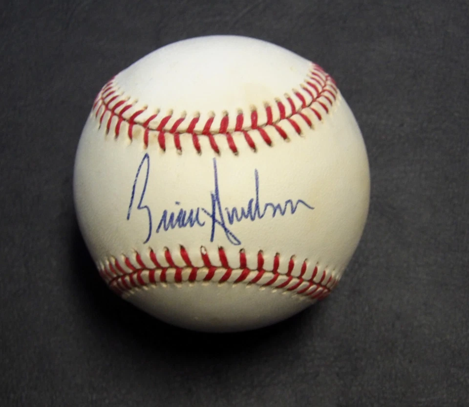 Brian Anderson Firmado Oficial Liga Americana Béisbol JSA Autenticado Foto 1 de 4