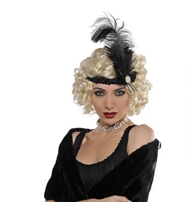 20S CHARLESTON FLAPPER GATSBY ABBY DISFRAZ JOYA Cuentas Perlas Negras y Más Foto 1 de 4