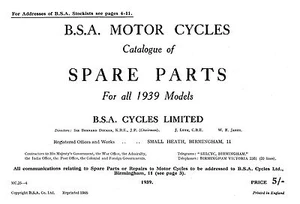 (0272) 1939 BSA All Models parts book - Picture 1 of 1