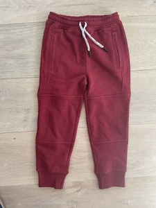 Hanna Andersson Maroon Sweatpants With Zipper Pockets - Size 4 - Picture 1 of 6