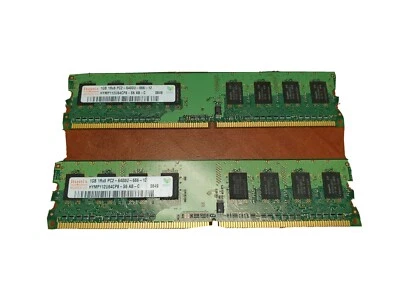 Hynix HYMP112U64CP8-S6 2x1Gb=2Gb PC2-6400 800Mhz DDR2 Desktop Memory RAM - Image 1 of 2