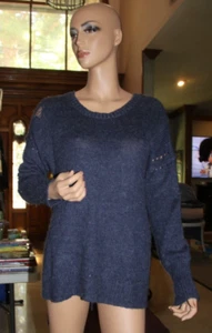 WILDFOX Oversized Blue Knit Sweater Womens Size Small - Picture 1 of 9