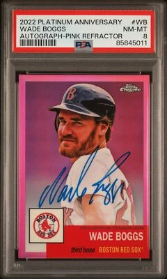 Wade Boggs 2022 Topps Chrome Platinum Auto 05/15 Pink Refractor PSA 8 #WB (a) - Image 1 of 2
