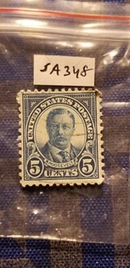 1922-25 USA 5 Cents Stamp Theodore Roosevelt SC#557 Idas72. - Picture 1 of 1