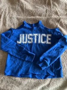 Justice Girls Open Shoulder Cropped Sweatshirt. Size 6/7 - Picture 1 of 2