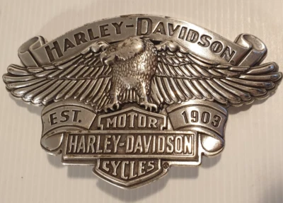 HARLEY-DAVIDSON Motorcycles Est 1903 Eagle & Logo Design Large Metal Belt Buckle - image 1 of 4