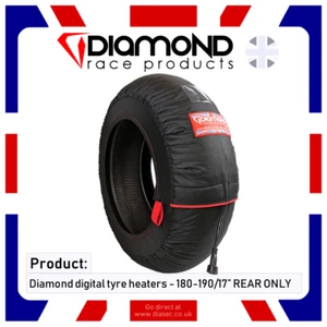 DIAMOND DIGITAL TYRE WARMERS - SINGLE REAR ONLY - 180-190/17" FOR 750cc BIKES - Picture 1 of 4