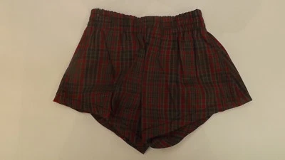Traje de baño a cuadros rojo/gris de colección de los años 60 NOS para niños talla grande, cintura de 18-24" Foto 1 de 4