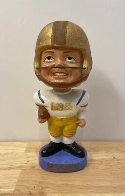 Vtg 1968 LSU Tigers Football Realistic Face Bobblehead Nodder Louisiana State - Image 1 of 4