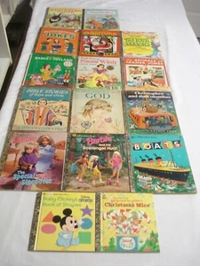 16 Vintage Little Golden Books Disney, Barbie, Bible, Christmas, Boats, Jokes - Picture 1 of 3
