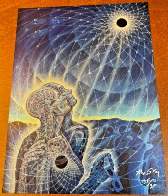 Alex Grey Art Print Eclipse Poster S/# 200 Metallic Pearlescent COA Tool Artist - Image 1 of 4