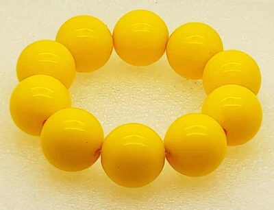B001 Grueso estilo boho color amarillo cuentas de plástico elástico moda pulseras Foto 1 de 3