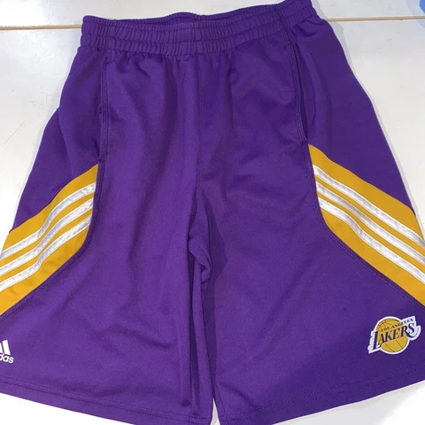 LA Lakers Adidas Youth Purple Basketball Shorts Size Large (14-16) NBA Logo 10” Cover