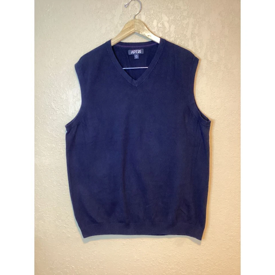 APT 9 Mens V-Neck Black Sweater Vest XXL, V-Neck - Image 1 of 4