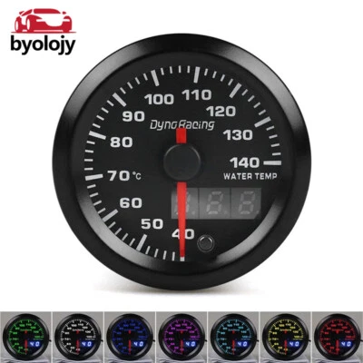 2'' 52mm  Water Temp Gauge Led Dual Display Water Temperature Car Meter 7 Colors - Image 1 of 4