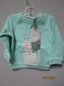 Joules Baby Girl Luella Ocean Cat Sweatshirt Size Age 9-12M - Bild 1 von 3