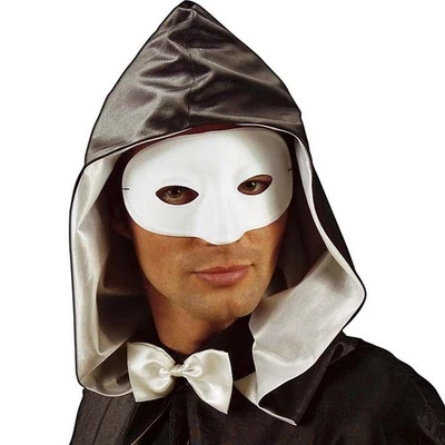 Weiße Augenmaske / Halloween Karneval Fasching Maskenball Venedig Kostüm Maske - Bild 1 von 2