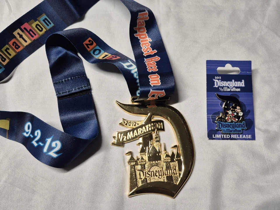 Medal from the 2012 Disneyland Half Marathon and Disney Trading Pin - Image 1 of 4