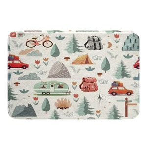 Alfombras de baño temáticas para cámper, alfombra de baño Happy Camping, accesorios para autocaravana de viaje... - Imagen 1 de 7