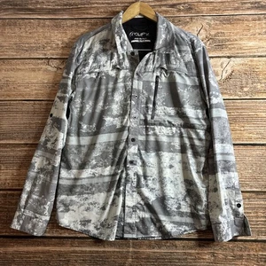 FLAW- Pelagic Eclipse Guide Pro Series Shirt Mens M Gray Camo Fishing Vented - Picture 1 of 15