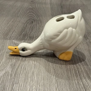 Soporte de cepillo de dientes de ganso de cerámica de colección Caddy Country Geese Cottagecore Pen Deco - Imagen 1 de 15