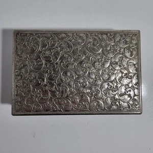Vintage Silver Acanthus Leaf Box - Ornate Embossed Design - 600g - No Markings - Picture 1 of 9