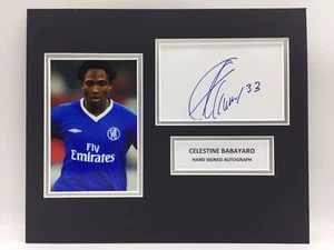 RARE Celestine Babayaro Chelsea Signed Photo Display + COA AUTOGRAPH - Picture 1 of 3