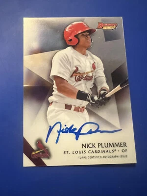 2015 Bowman's Best Top Prospect Nick Plummer Auto Cardinals Mets Free Shipping! - Image 1 of 2