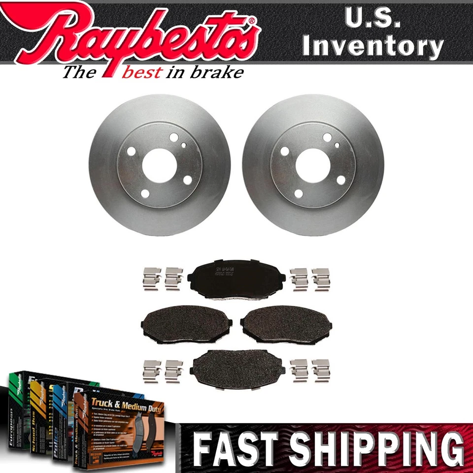 Front Kit Brake Rotors & Metallic Brake Pads Hardware For 1991-1993 Mazda Miata - Image 1 of 4