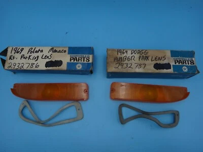 Par de lentes ámbar luz de estacionamiento Dodge Polara Monaco 1969 INV D1005 nuevo de lote nuevo Foto 1 de 4