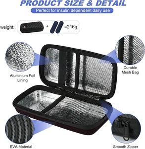 Insulin Cooler Travel Case for Diabetic Insulated Cooling Organizer Bag with ... - Picture 1 of 1