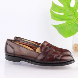 Alden Mens Shell Cordovan Penny Loafer Size 10.2 B Burgundy Full Strap Shoes USA - Picture 1 of 21