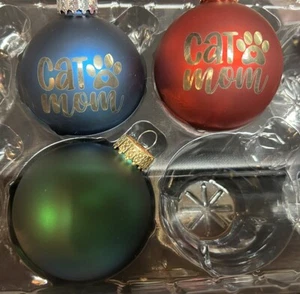 Cat Mom Christmas Ornament 2.5 Glass Ball.  Free Personalization - Picture 1 of 2