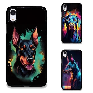 jumping happy Doberman Pinscher For iPhone XS 11 12 13 14 15 16 Pro Max - Picture 1 of 25