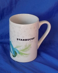 Taza de café navideña Starbucks blanca con paloma tortuga azul 10 oz 2011 - Imagen 1 de 5