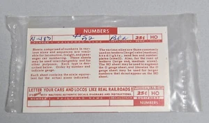WALTHERS HO TRAIN DECALS NUMBERS N-483 #52 BLACK #1 - Picture 1 of 2