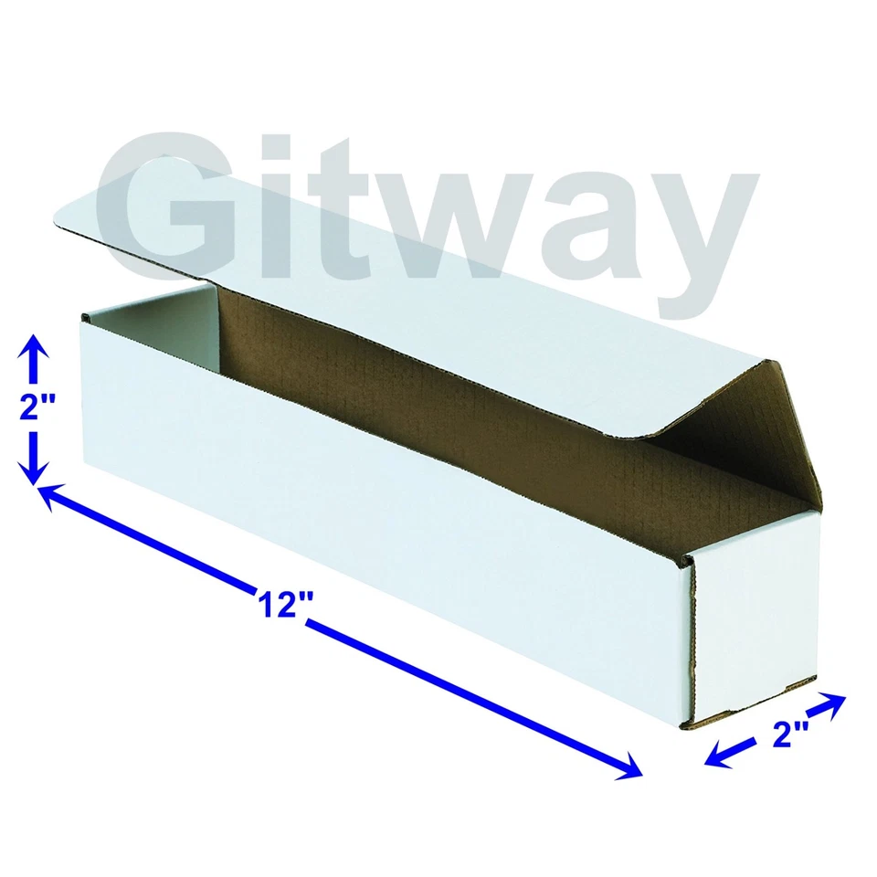 50-12x2x2 White Corrugated Carton Cardboard Packaging Shipping Mailing Box Boxes - Image 1 of 1
