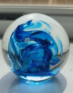 Wheaton Village Blue Mist Paperweight Read - Picture 1 of 8