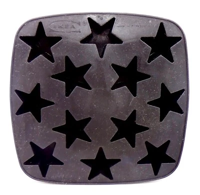 Molde de goma IKEA Stars Ice Cubes, goma negra, 7"x7"x1" Foto 1 de 2
