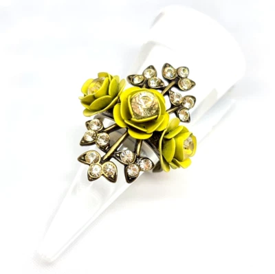 Precioso Anillo Michal Negrin Flores Cristal Amarillo Para Mujer ISRAEL Foto 1 de 4