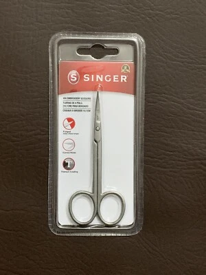 Singer Titanium Coated 4 Inch Embroidery Sewing Scissors Curved Blade - Image 1 of 4