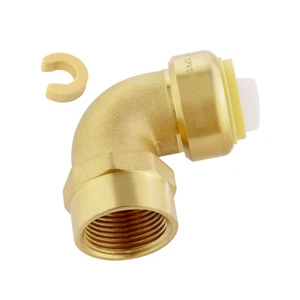 EFIELD (2 to100 Pack) 1/2" Push Fit ×1/2" Female Threaded Elbow Brass Fittings - Picture 1 of 12